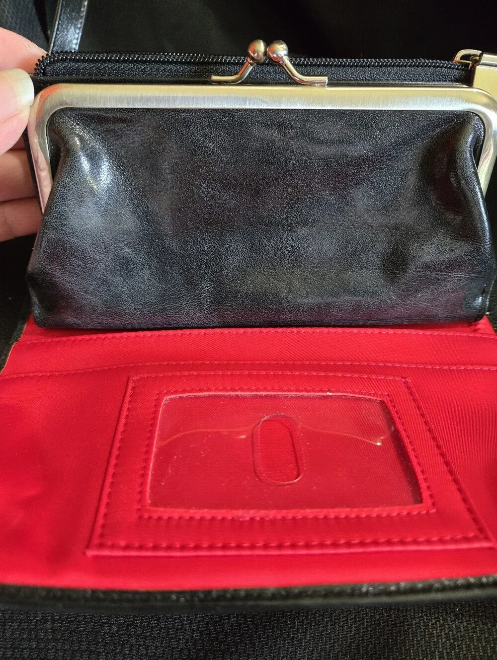 HOBO Classic Black Leather Shoulder Bag